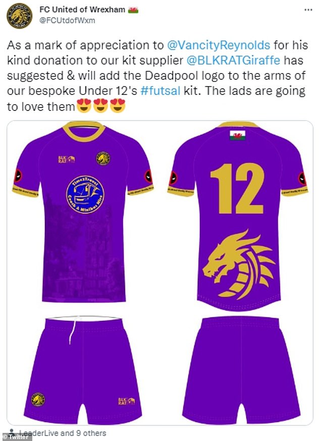 Grateful: The team responded with a video of several of the guys on the team and an announcement that the new kit would have the Deadpool logo added to the sleeves as a 