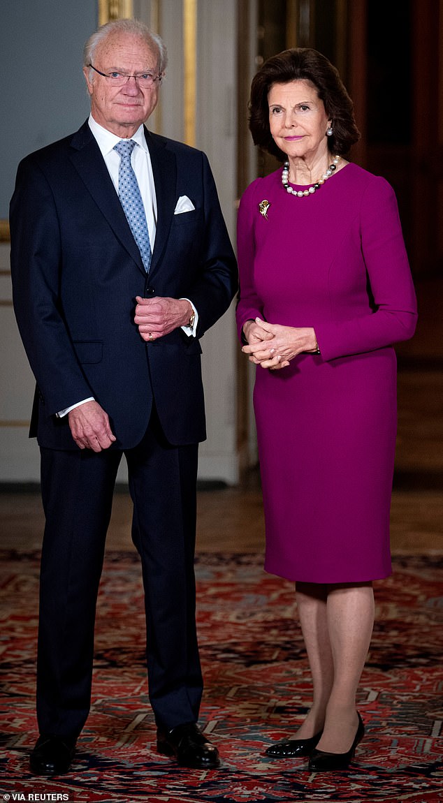 In 2010, The Reluctant Monarch also accused King Carl (pictured with his wife in 2020) of having an extramarital affair with a famous Swedish singer in the '90s.