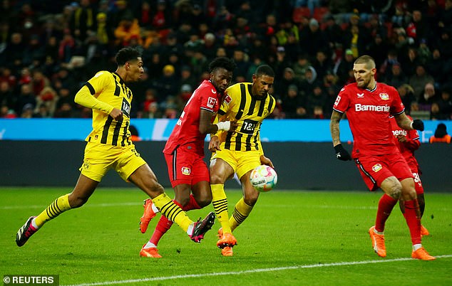 Bayer Leverkusen defender Edmond Tapsoba deflected the ball into his own net in the 53rd minute.