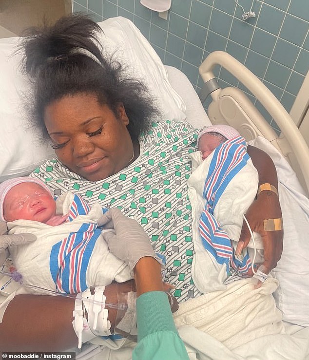 Wilhelmina Barnett pictured with her twin sons