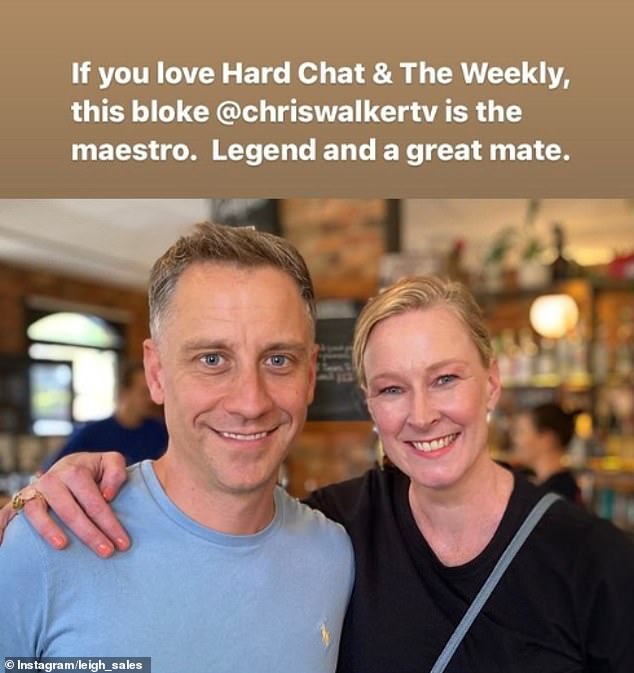 'If you love Hard Chat and The Weekly this guy @chriswalkertv is the master.  Legend and a great partner,' Sales captioned a photo of her with Walker.