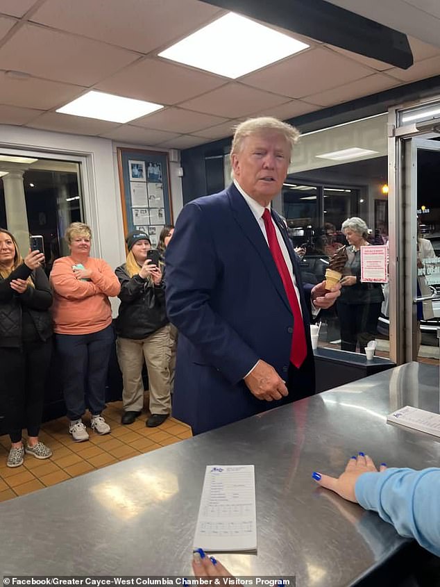 Former President Trump visits Zesto of West Columbia, South Carolina.  January 29