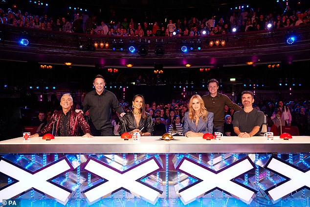 Panel: It comes after Britain's Got Talent revealed its judging lineup on Tuesday as the show kicked off for another year, with Bruno (far left) officially joining the panel.