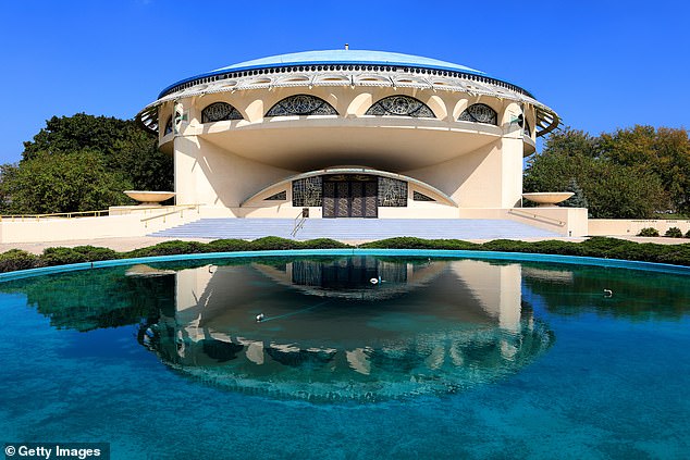 The Greek Orthodox Church of the Annunciation designed by famed architect Frank Lloyd Wright in Wauwatosa, Wisconsin.