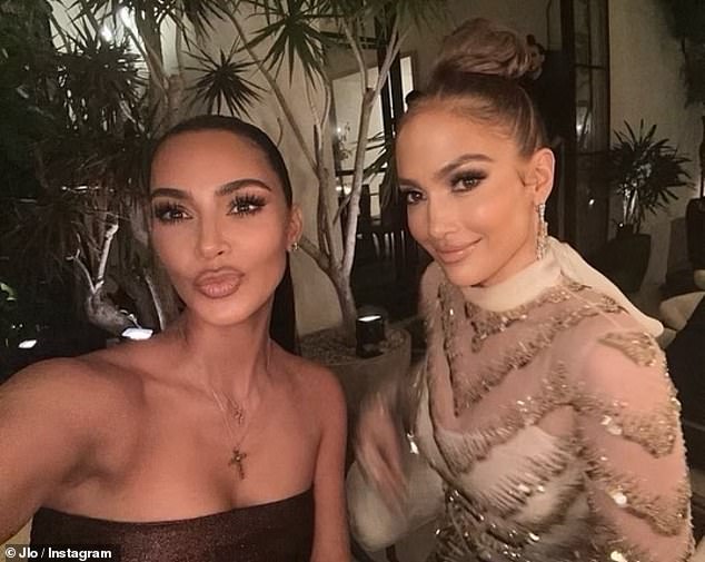 Flawless: The Let's Get Loud hitmaker, 53, shared a series of photos of herself and the reality star, 42, as they posed for the camera, which was held by Kim