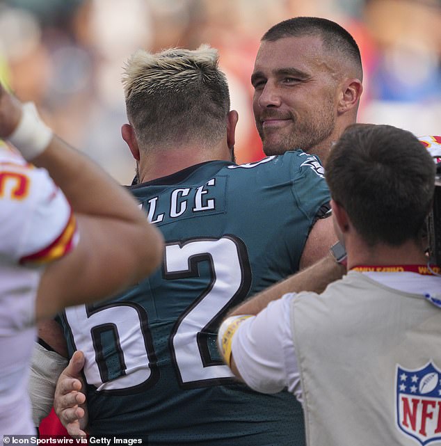 Travis Kelce and his brother Jason (62) will be the first brothers to meet in a Super Bowl