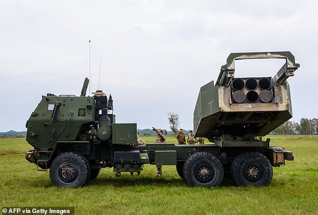 The truck-mounted HIMARS launchers fire GPS-guided missiles capable of hitting targets up to 50 miles away, a distance that puts them out of range of most Russian artillery systems.