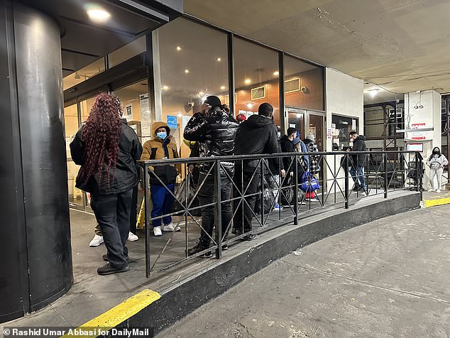 DailyMail.com cameras captured some migrants being pressured to board buses to Red Hook on Sunday night.