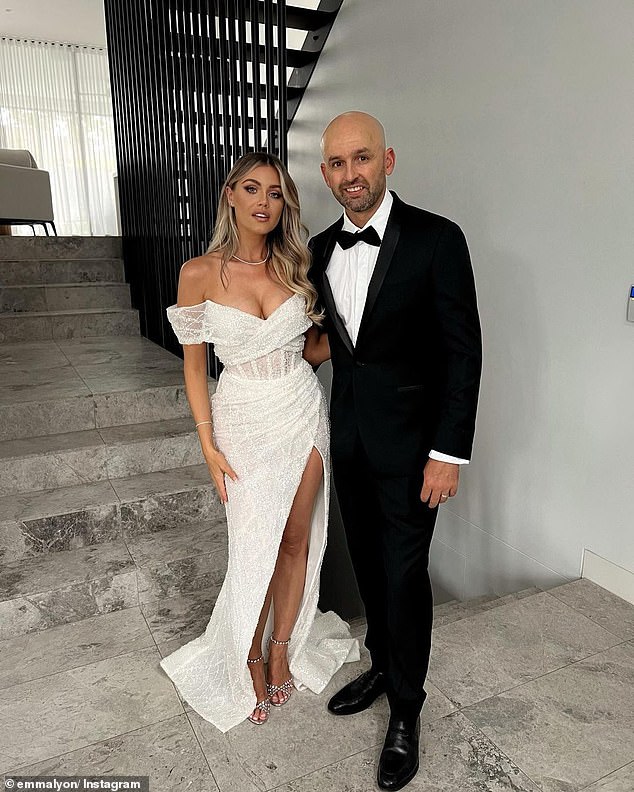 The blonde bombshell shared photos of the couple posing in their black tie suits at home moments before hitting the red carpet for the event, which was held at Royal Randwick Racecourse.