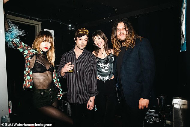 With her band: Suki recently released her 10-track debut album, I Can't Let Go, but admitted she hadn't been sure about the project for a long time.  In the photo, she is two weeks ago, before her show in Santa Ana, California.