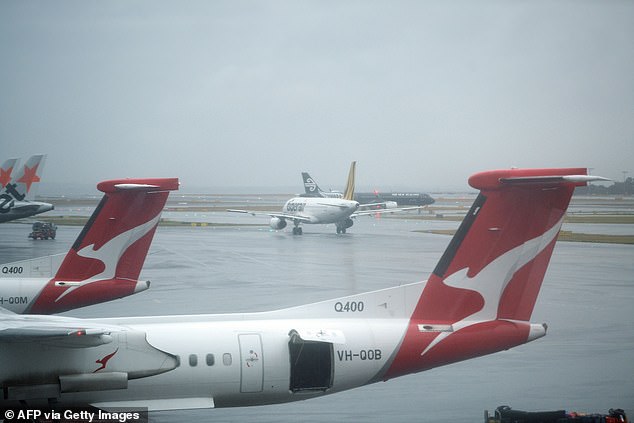 Flights at Sydney airport were severely affected by a violent storm that hit the south of the city and moved north at around 4:15pm on Monday.