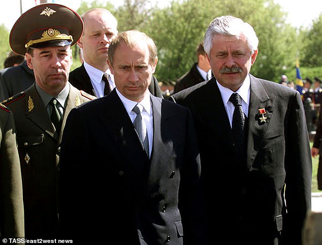 Rutskoy, who served as a deputy to President Boris Yeltsin, said Putin's invasion of Ukraine should never have been launched.  In the picture: Rutskoy (right) with Putin (center)