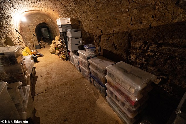 The children were found in the basement, pictured above, under their recently purchased home in the quaint Austrian town of Obritz.