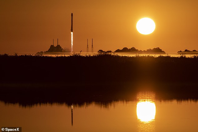 Lift-off: SpaceX launched the GPS satellite from Cape Canaveral in Florida on Wednesday at 07:24 ET (12:24 GMT)