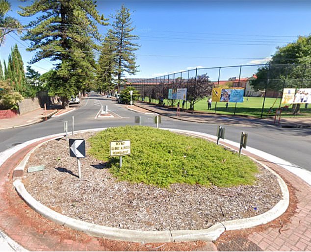 The boy managed to escape from the car when it slowed down at the roundabout (pictured) at Partridge Street and Pier Street in Glenelg.