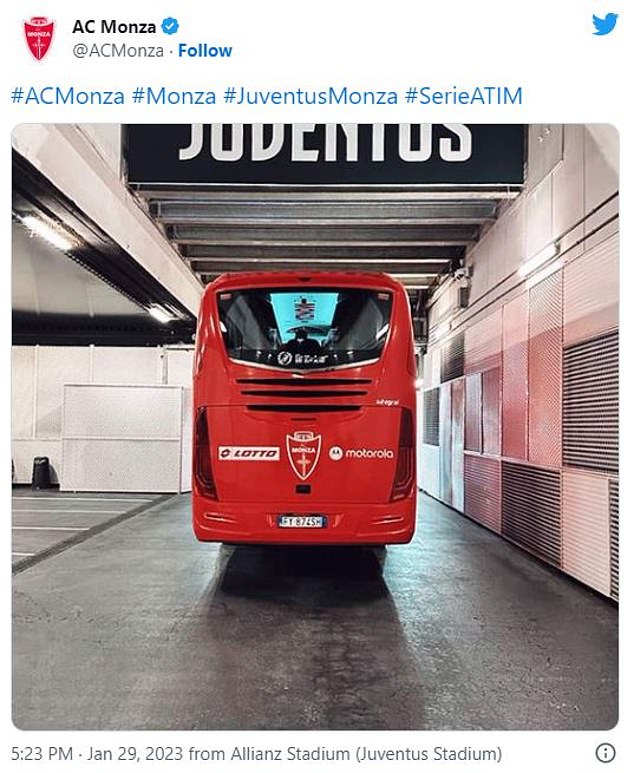 Monza's social media team tried to downplay the situation by posting an image of a manager after their famous win over Juventus on Sunday.