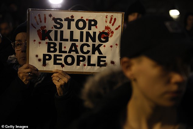 Protesters gather in Washington Square Park to protest the death of Tire Nichols, January 28.