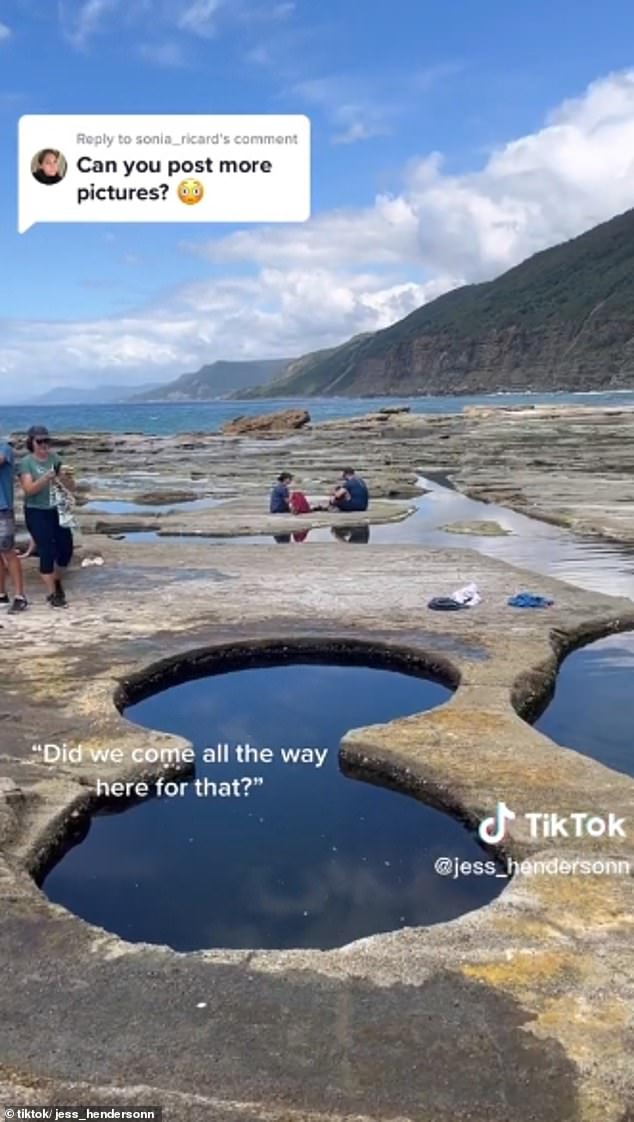 After a 6km hike, Jessica and her boyfriend finally made it to the pools and found a series of small murky swimming holes, only one of which was in the shape of an eight.