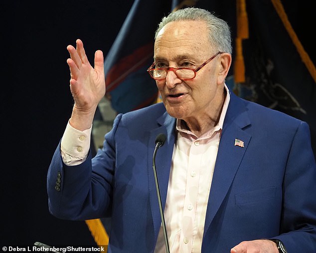 Senate Majority Leader Chuck Schumer of New York (above) attacked McCarthy, saying he allowed Republicans to 