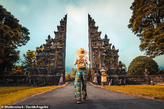 Return fares to Bali (pictured) are as low as $489 if departing from the Gold Coast