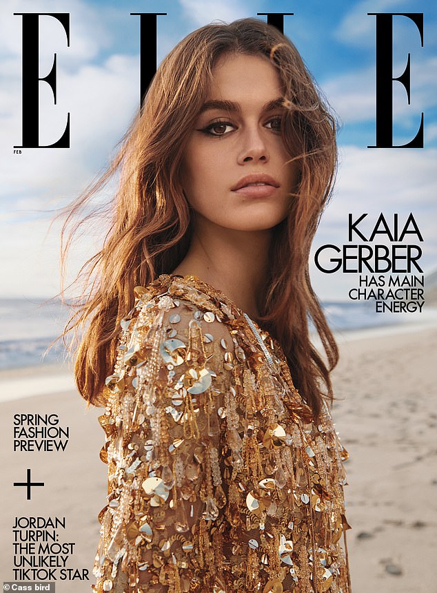 Her mini me son: This comes a week after her daughter Kaia Gerber graced the cover of Elle where she opened up about dealing with pressure.