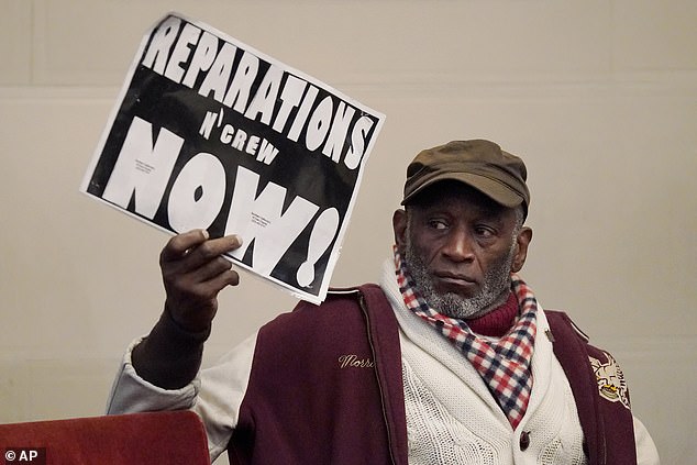 California is one of the leading states in the US in pushing for reparations for its black residents.  Morris Griffin, pictured, is a resident who supports the plan.