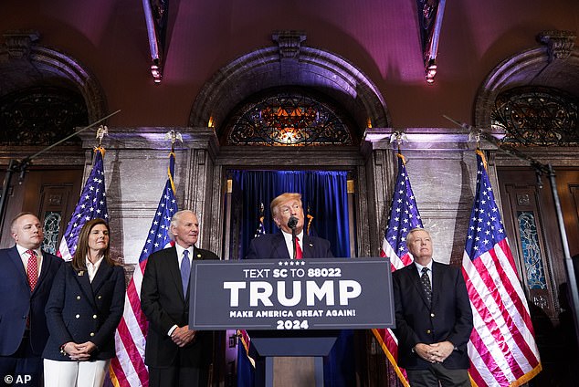 Sunday's party came after Trump kicked off the campaign on Saturday with a swing through the early primary states of New Hampshire and South Carolina.