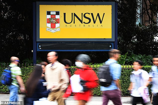 Students are pictured at the University of New South Wales in Sydney.  Rental prices will skyrocket with the sudden influx of 50,000 Chinese students to Australia.