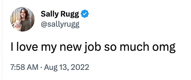 In August, Ms Rugg took to Twitter to brag: 