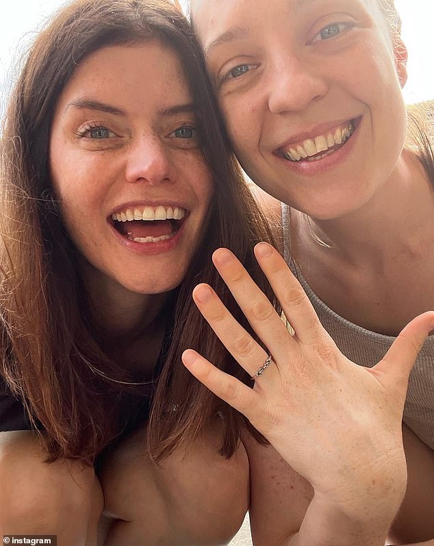 Marriage equality activist Sally Rugg got engaged to fellow ABC comedian Kate McCartney (both pictured) on New Year's Day 2022