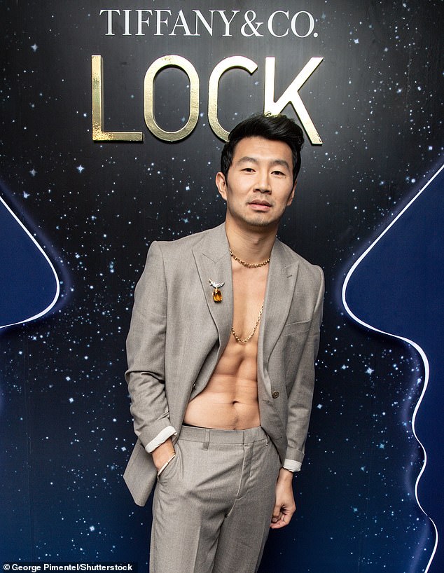 Shirtless: Liu wore much fewer clothes in Toronto last week at a Tiffany & Co. event in Toronto (pictured Jan. 26, 2023)