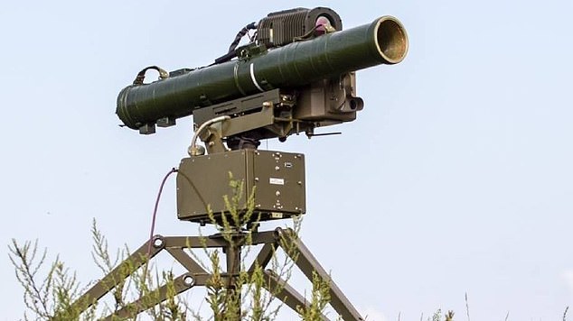 The weapon, called the Stugna-P, is accurate to the millimeter and can penetrate armor up to 800mm thick.  It is laser guided and has a range of up to 5 km.