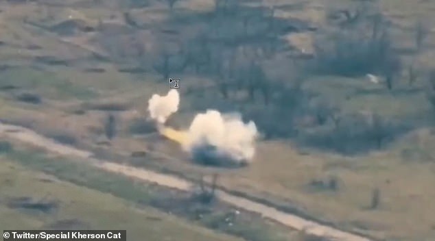 A total of three shots were fired at Russian soldiers making their way through a field.