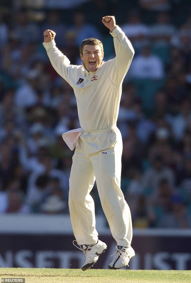 MacGill (pictured playing in a Test against West Indies in 2001) admitted that he had not told police everything in a recorded interview about the incident.