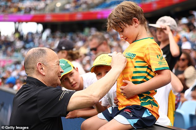 Jones was happy to sign autographs for the dazzled young fans, but said work would start immediately with just eight months until the Wallabies compete in Paris.