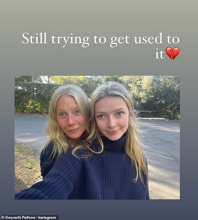Missing her mini-me: A few days earlier, the actress shared a close-up selfie with the 18-year-old, writing: 