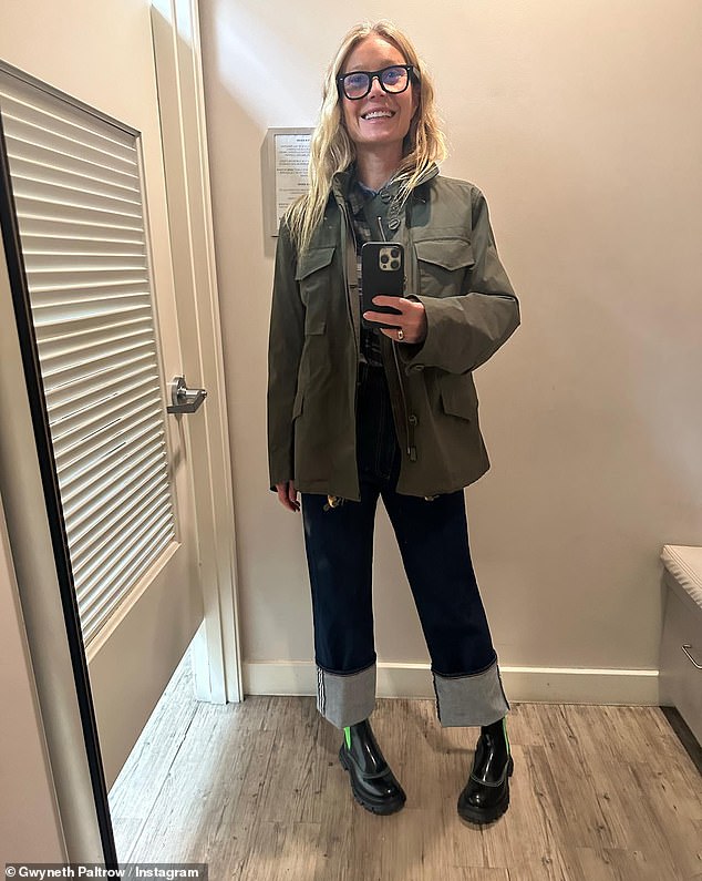 Having fun: The Goop founder uploaded other snaps she's taken recently to flaunt some outfits she's enjoyed wearing this month