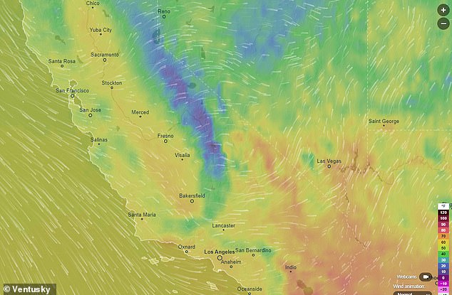 Winter weather conditions in the Golden State are expected to continue through Tuesday night.