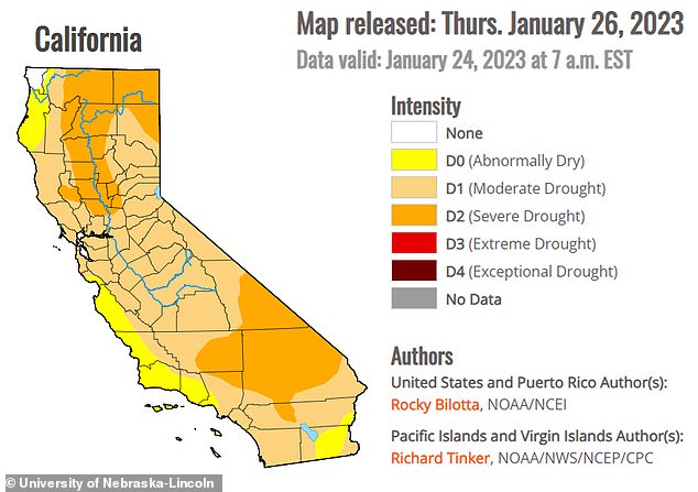 This past winter storm helped ameliorate California's ongoing drought by moving the state completely out of the extreme and exceptional drought category.