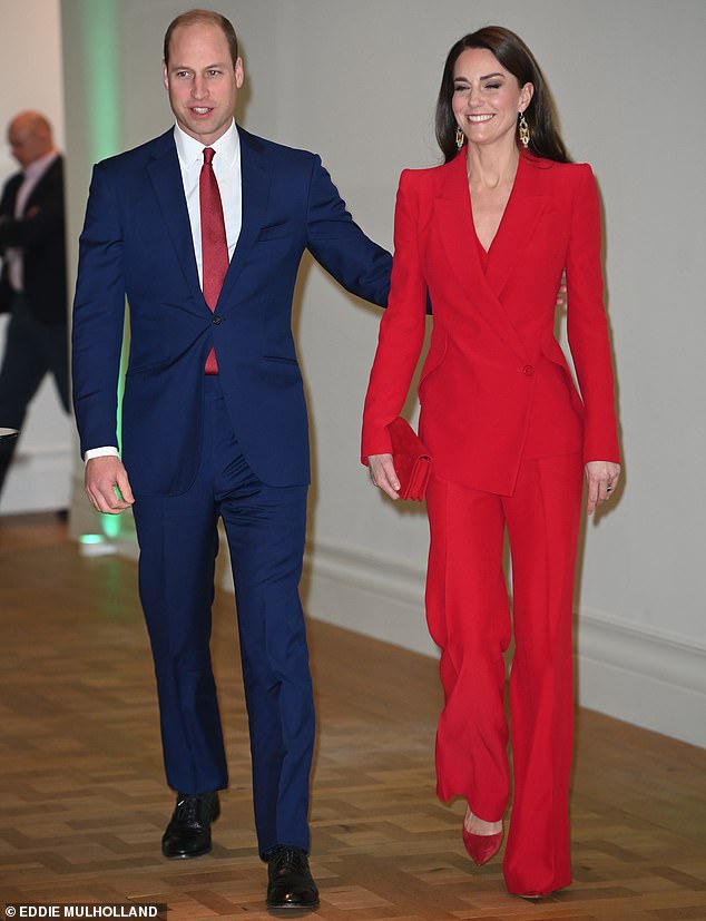Kate Middleton, 41, was accompanied by her husband, the Prince of Wales, 40, attending a star-studded event at the BAFTAs in central London tonight.
