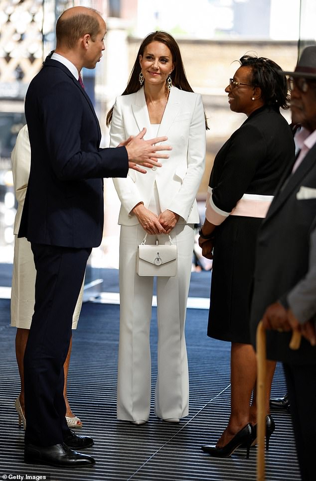 When Kate previously wore Drop Regal earrings, she also opted for the Alexander McQueen suit.