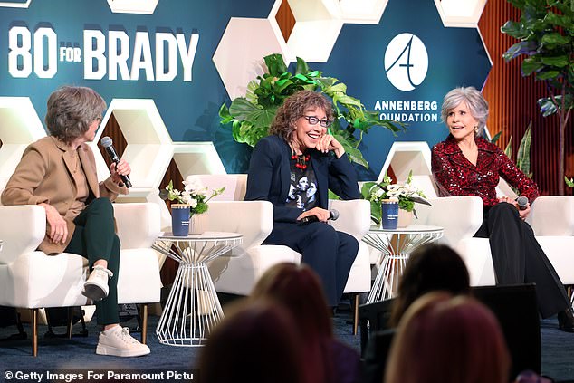 Panel: Later within the event, the ladies were seen on stage during a panel.