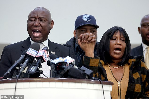 Ben Crump, pictured with Nichols' mother, RowVaughn Wells, has called for Hemphill to be charged.