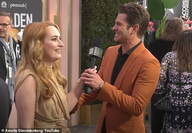 Getting along: It comes after a clip of Andrew flirting with Amelia at the Golden Globes earlier this month went viral, where she actually invited him to her birthday