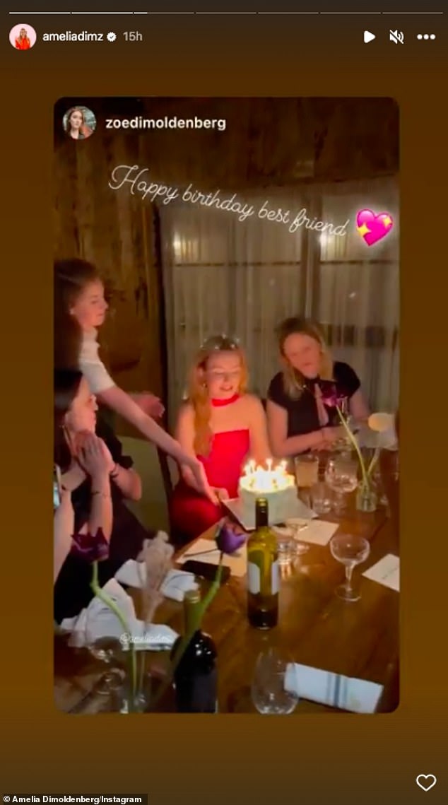 Birthday: The star looked amazing for the party as she showed off her curves in a bright red dress while celebrating with friends