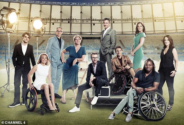 Making a difference: Since then, the London-based activist has undergone a number of impressive projects, including hosting Channel 4's TV coverage of the Paralympic Games in Rio de Janeiro.  He is pictured with his fellow hosts in 2016.