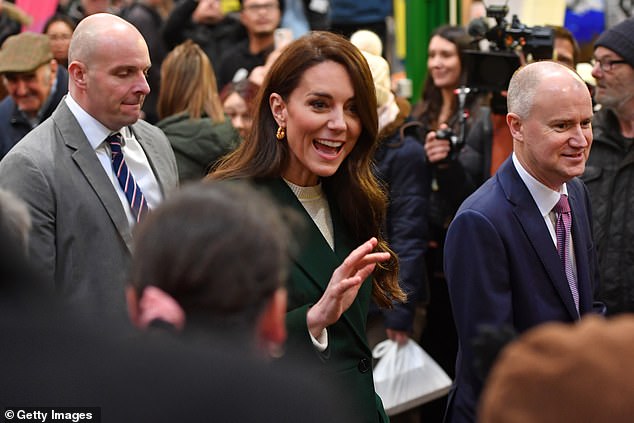 The Princess of Wales pictured greeting a young royal supporter ahead of the launch of her new campaign, which focuses on early childhood.