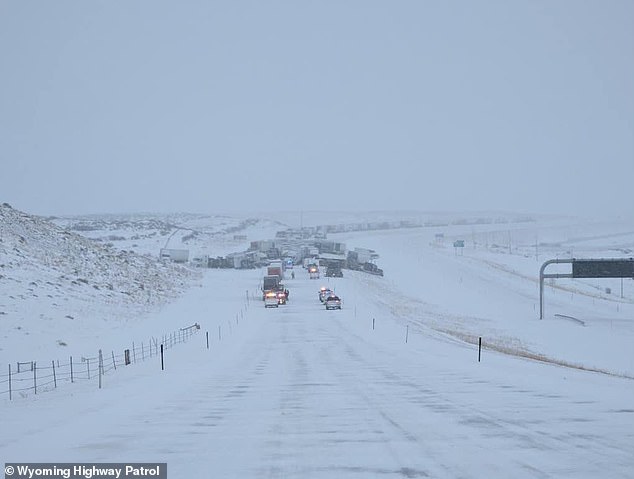 The approaching freezing weather front is expected to cause more travel chaos after Wyoming was hit with icy roads and low visibility over the weekend.