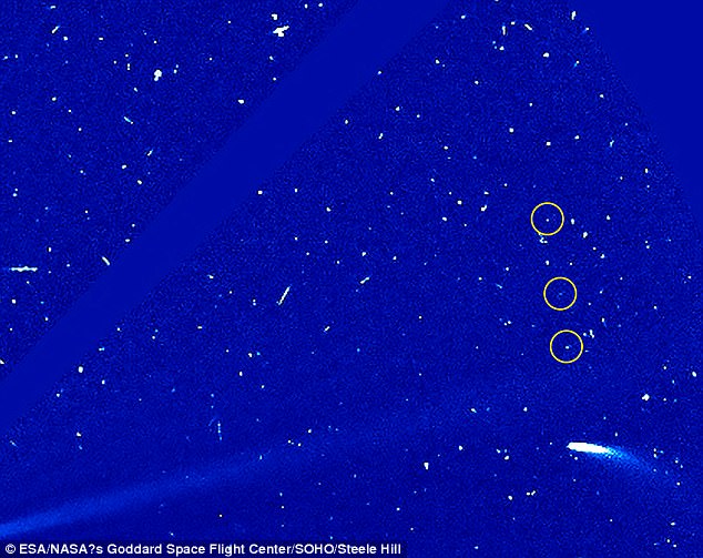 A comet known as 96P/Machholz 1 was briefly captured in October 2017 by the Solar and Heliospheric Observatory (SOHO), before disappearing again five days later