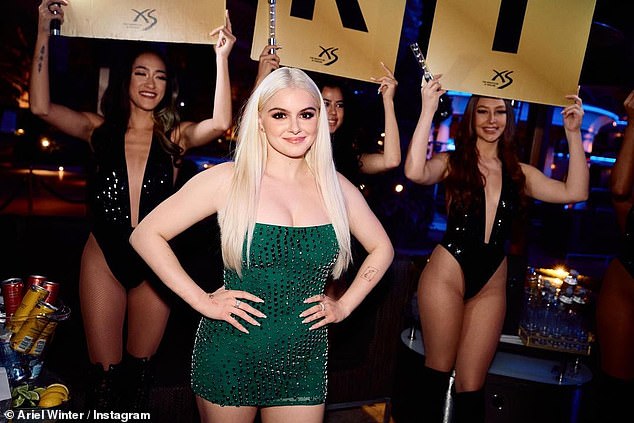 Cutie: The beauty looked sensational as she showed off her curves in an emerald green mini dress while out and about in Las Vegas